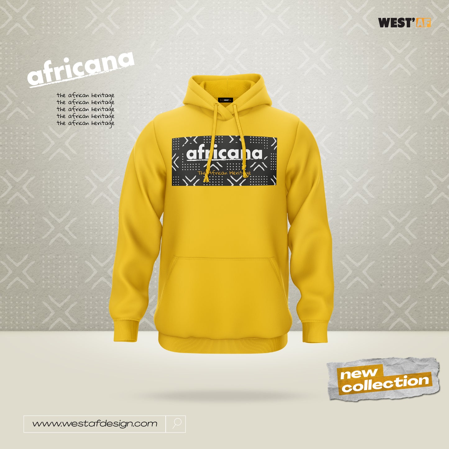 Pull à Capuche Africana Jaune