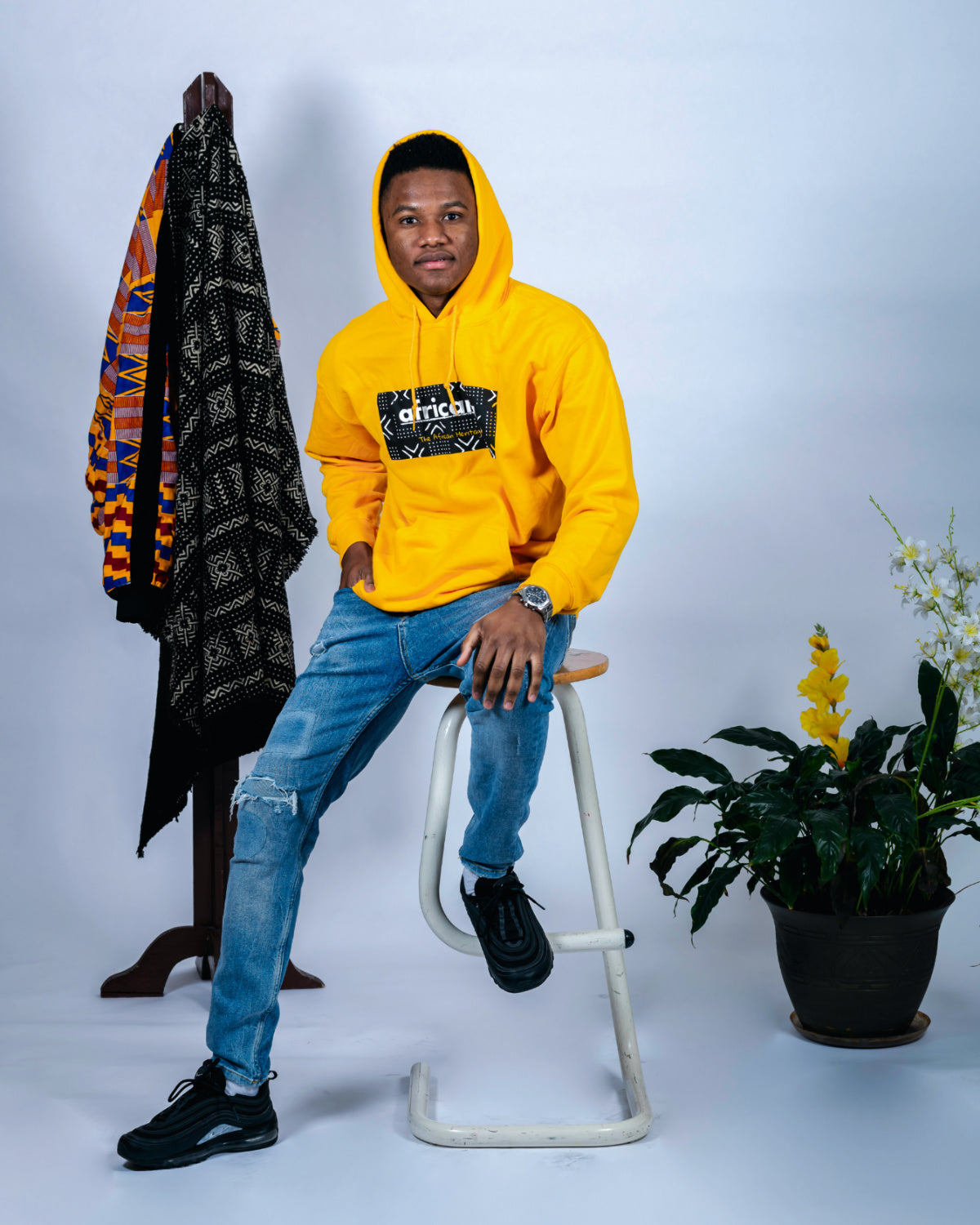 Pull à Capuche Africana Jaune